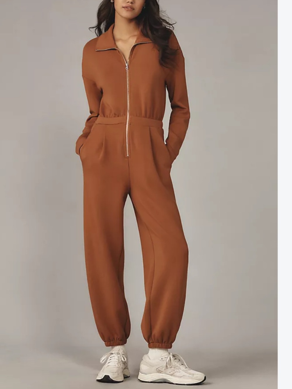 Varley NWT double soft Jessie jumpsuit clr cinnamon elastic waist joggers sz XS